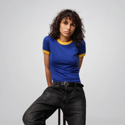 T-shirt Ringer Femme Poly Coton - LA APPAREL