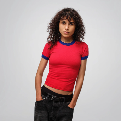 T-shirt Ringer Femme Poly Coton - LA APPAREL