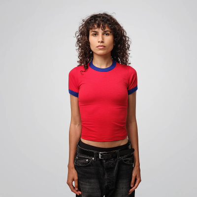 T-shirt Ringer Femme Poly Coton - LA APPAREL