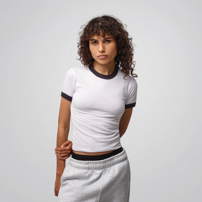 T-shirt Ringer Femme Poly Coton - LA APPAREL