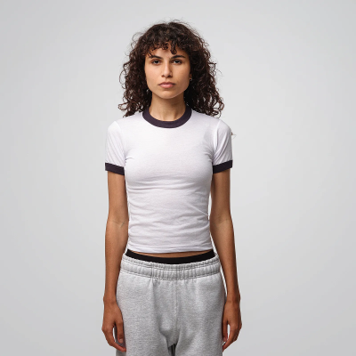 T-shirt Ringer Femme Poly Coton - LA APPAREL