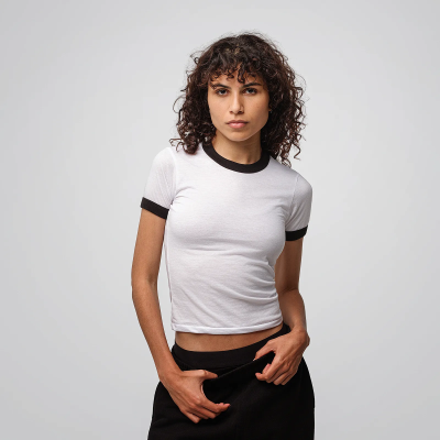 T-shirt Ringer Femme Poly Coton - LA APPAREL