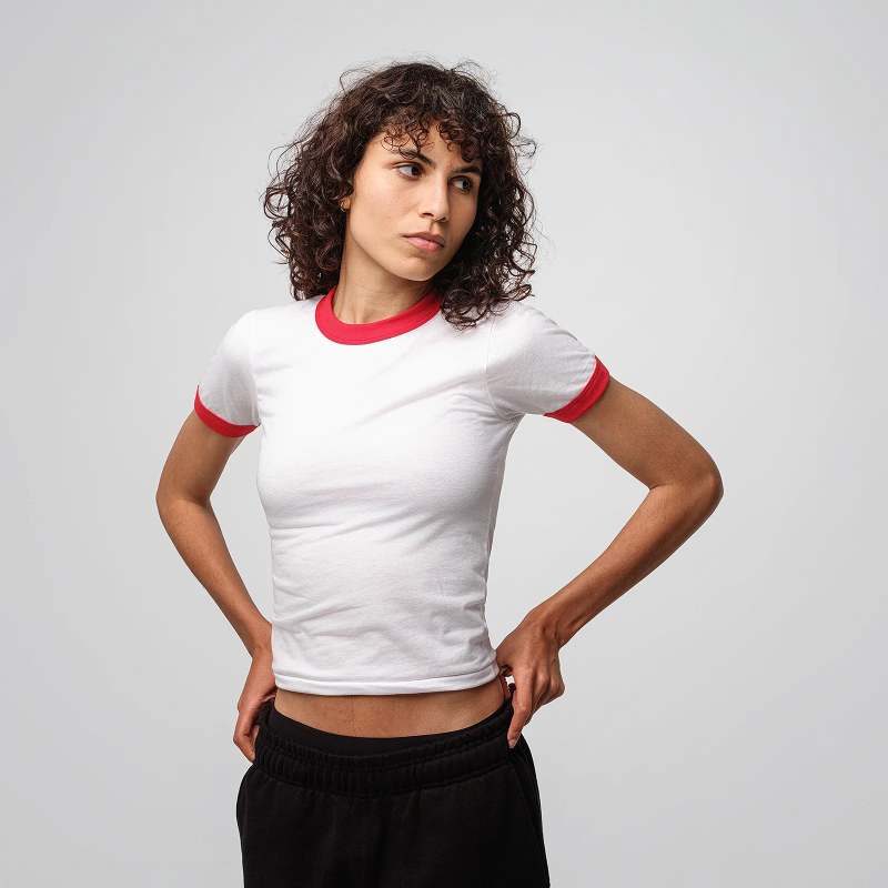 T-shirt Ringer Femme Poly Coton - LA APPAREL